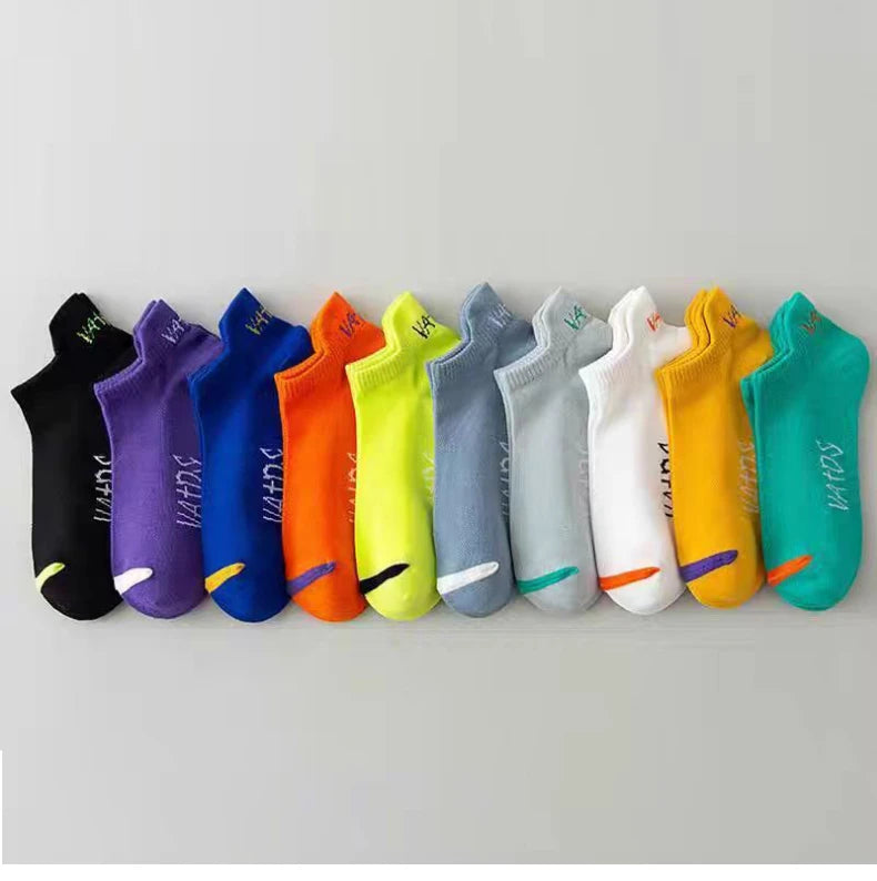 5 pairs of new summer men's short socks, light and thin casual mesh breathable boat socks, fashionable street socks