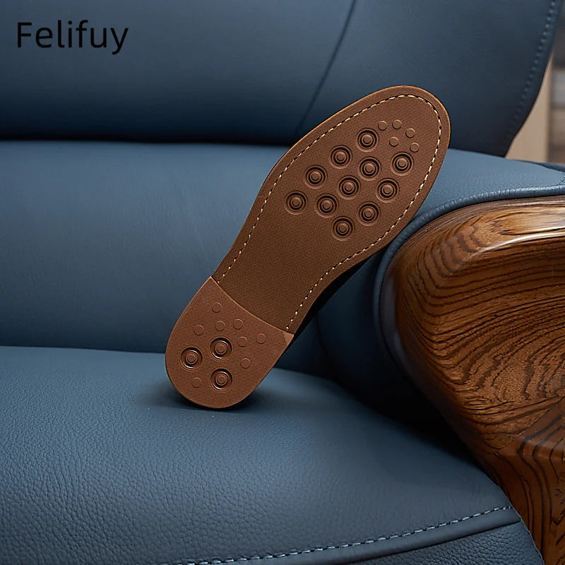 British Style Men Cow Suede Leather Loafers Classic Outdoor Walking Shoes Fashion Genuine Leather Slip-on Flats Soft Man Loafers