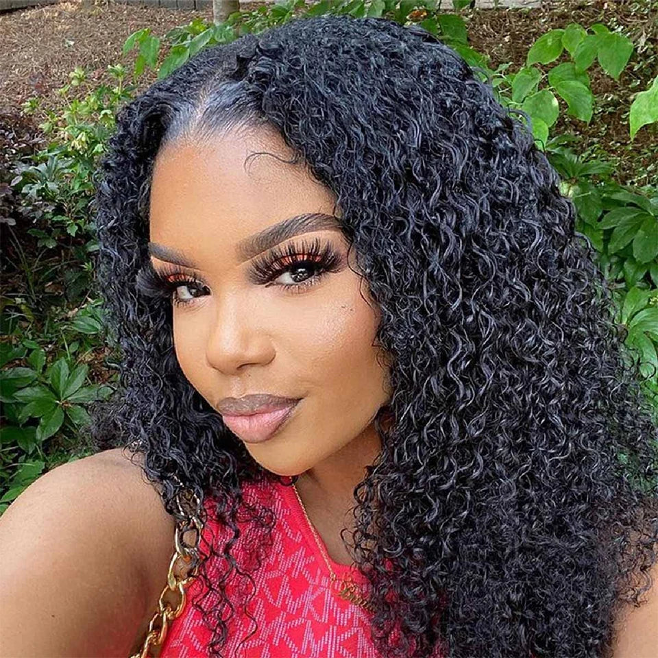 Glueless Upgrade U Part Human Hair Wig 180% Density Kinky Curly Wigs for Women No Leave Out No Glue Beginner Friendly Natural