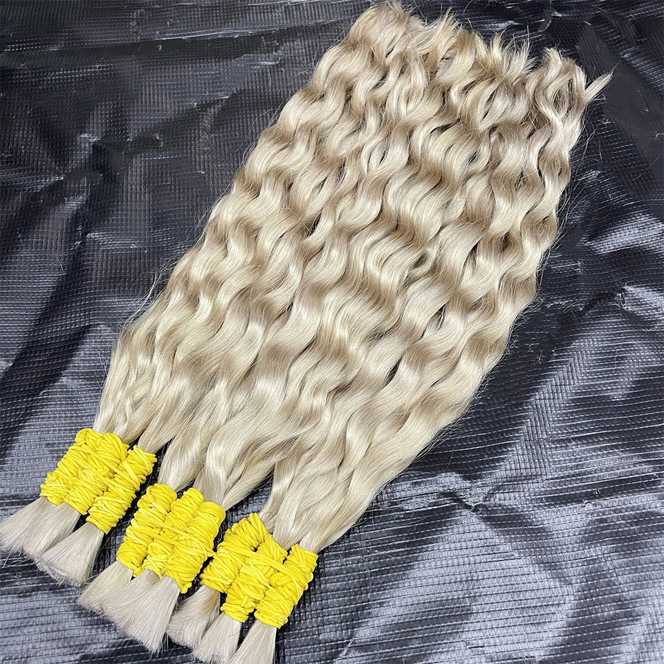 Bulk Braiding Hair 100% Human hair Virgin Deep Wave Unprocessed No Weft Boho Braids Human Hair Bulk Extensions Brazilian Remy 1B
