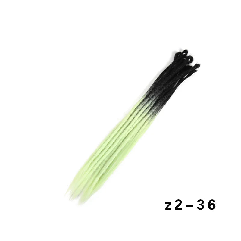 Dreadlocks Extensions Thin 0.7cm Width Synthetic Crochet Braids Hair Dreads Fake Hair Ombre Mint Green Reggae Hip Hop Style Pink