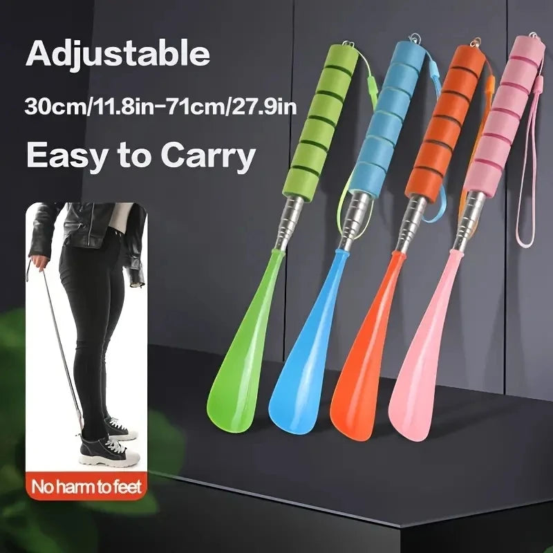 1Pc Long Handle Flexible Plastic Shoe Horns Do Not Require Bending Durable Shoe Spoons For Pregnant Shoehorn Shoe Assistants
