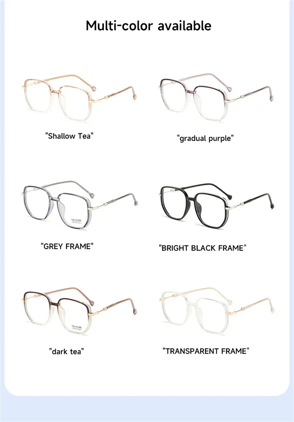 Vintage Square Metal Glitter Frame Reading Glasses Gafas Women Fashion Optical Eyewear Anti-blue Light Presbyopia Eyeglasses