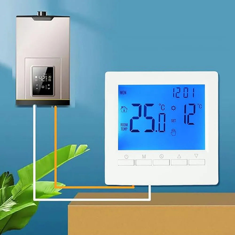 Digital Smart Thermostat Programmable Gas Boiler Heating Temperature Regulator Hand Controller Battery Thermostat with Kid Lock