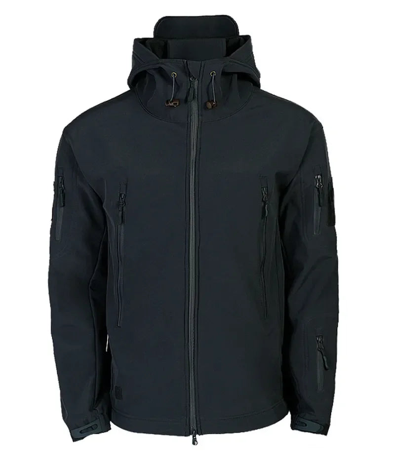 2025 New Fashionable Shark Skin Soft Shell Jacket Men's Tactical Windproof Waterproof Jacket Men's Jacket Hooded Jacket S-XXXXL