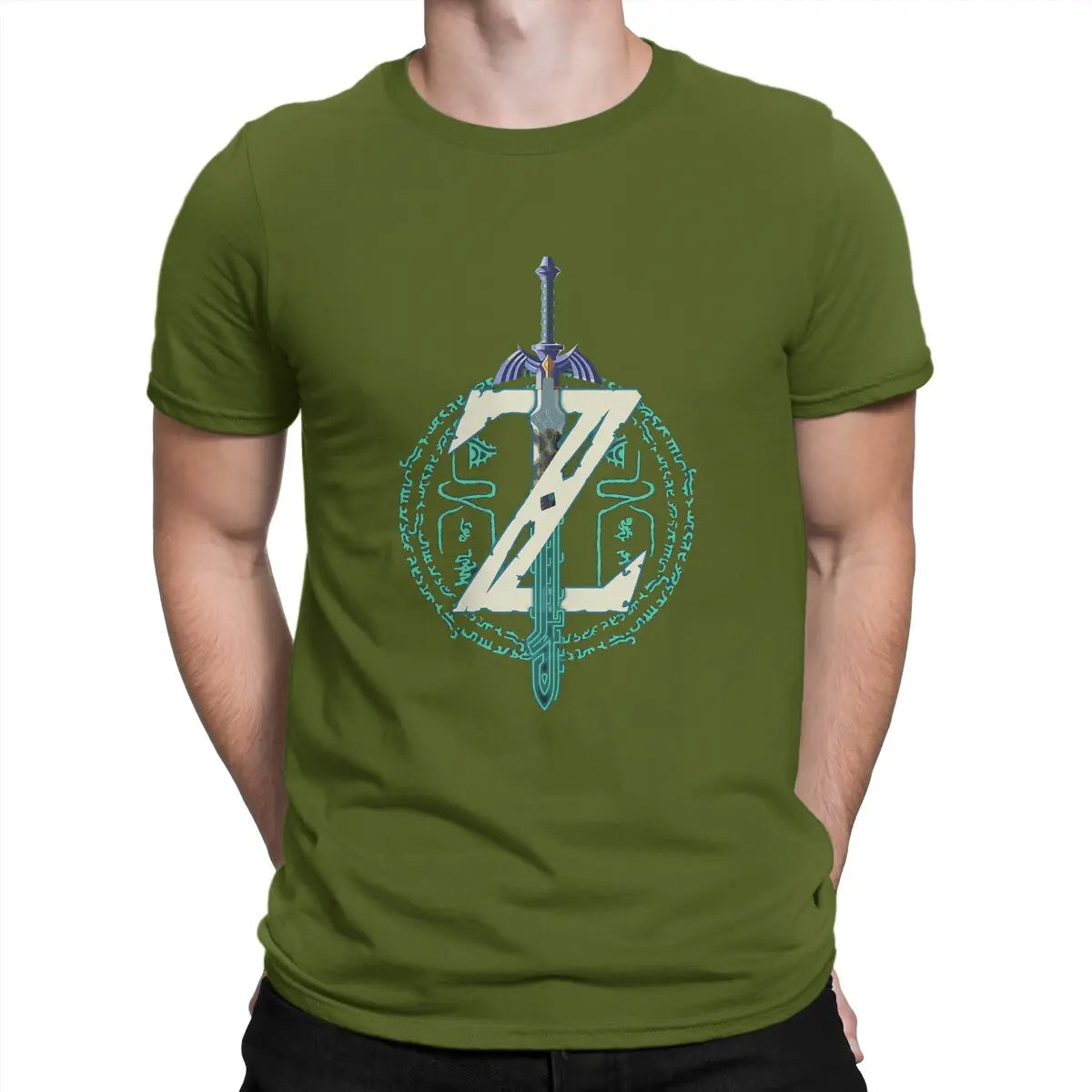 Zeld T Shirts Men's  100% Cotton Novelty T-Shirts Crewneck Tears Of The Kingdom Tees Short Sleeve Tops Party