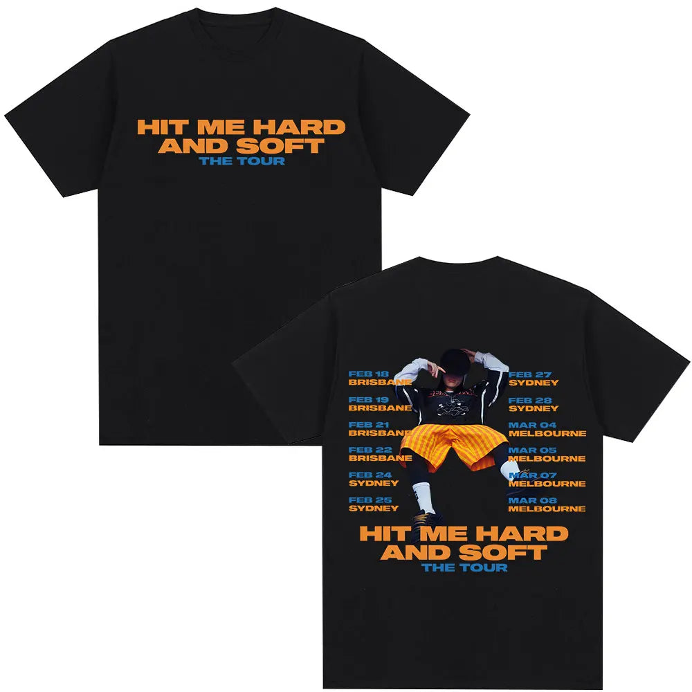 Hit Me Hard and Soft 2024 Tour T Shirt Men Women Fashion Hip Hop T Shirts 100% Cotton Loose Short Sleeve T-shirts Fans Gift Tops