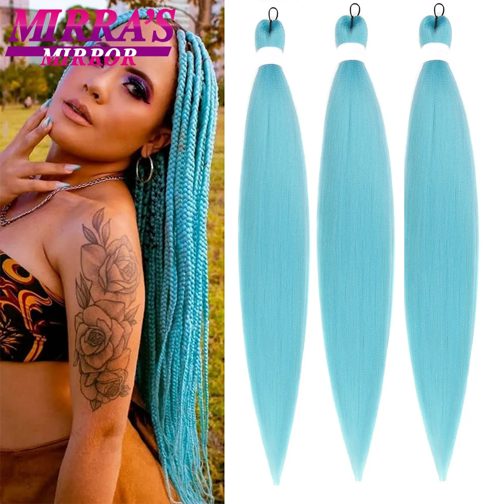 Pre-stretched Braiding Hair 26Inch 90G Synthetic Jumbo Hair Extensions for Crochet Braids DIY Pink Peach Red Yellow Fake Hair
