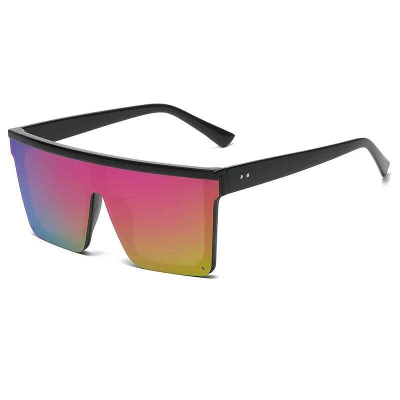 Oversized Square Sunglasses for Women Men Fashion Siamese Lens Style Flat Top Shield Shades