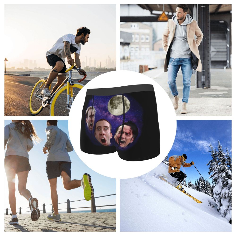 Custom Nicolas Cage Boxer Shorts For Homme 3D Printed Male Nic And His Girls Underwear Panties Briefs Breathbale Underpants