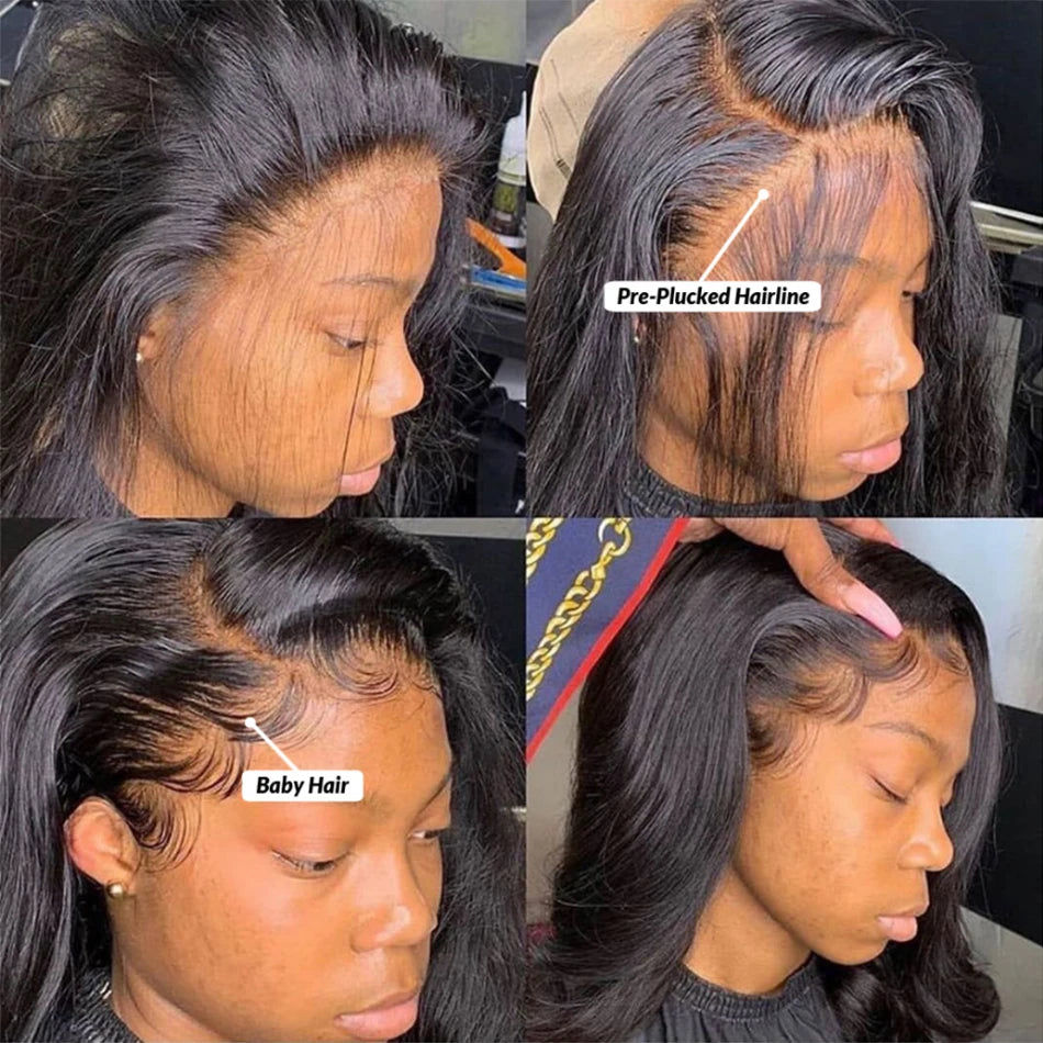 Glueless Wigs HD Transparent Lace Front Human Hair Wig 13x4 13x6 Bone Straight Frontal Wig Pre Plucked 4x4 HD Lace Closure Wig