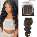 PerisModa Body Wave Human Hair Bundles With Closure 5x5 Transparent Lace 4×4 Brown Lace Brazilian Remy 12A Human Hair Extensions