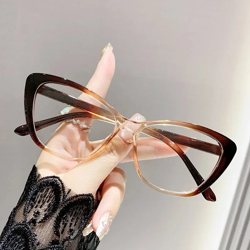Cat Eye Clear Lens Presbyopia Glasses Retro Gradient Butterfly Frame Reading Glasses Blue Light Blocking Eye Protection Eyewear