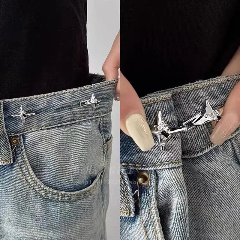 Temperament Four Pointed Star Waist Tightening Tool,Fixed Waist Buckle. Adjustable Waist Buckle, Fashionable Jeans.
