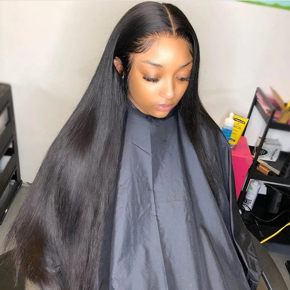 Tuneful 13x6 Lace Frontal Human Hair Wigs Straight 30 Inch Pre Plucked HD Lace Front Human Hair Wigs Glueless Wigs Ready To Wear
