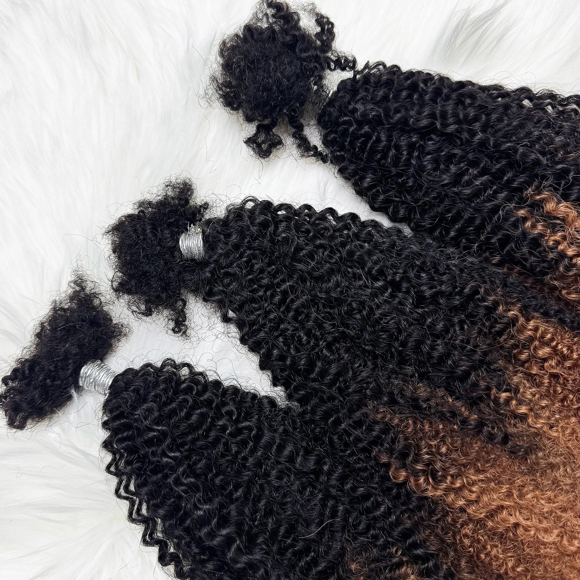 T1B/30 Afro Kinky Curly Human Hair Bulk 30g/Pack 100% Human Hair Soft 4C Afro Kinky Bulk Human Hair for Locs Extensions