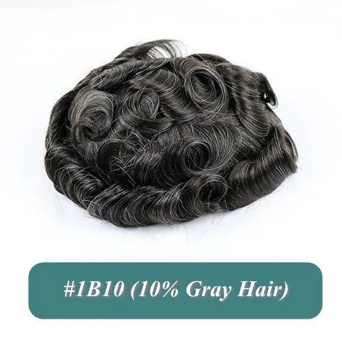Undetected 0.02mm Thin Skin Natural Hairline Human Hair Men Toupee Black Gray Brown Blonde Male Hair Light Capillary Prosthesis