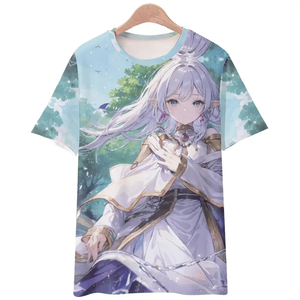 Anime Sousou no Frieren 3D Printed T-Shirts Men Women Fashion Streetwear Oversized Short Sleeve T Shirt Male Tees Tops Clothing