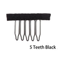 Nunify 12-24Pcs/Lot Black Wig Comb Clips With Steel Tooth Polyester Cloth Wig Accessories Styling Tools Convenient For Hair