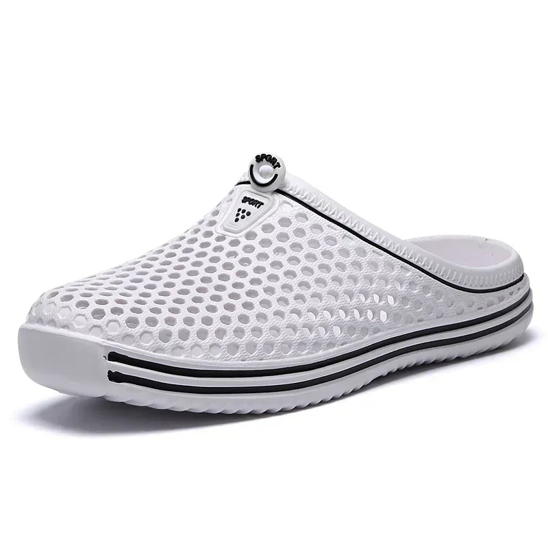 YRZL Mens Sandals Light EVA Summer Casual Shoes Hole Shoes Clogs Lovers Home Garden Outdoor Big Size 45 Male Beach Flat Slippers