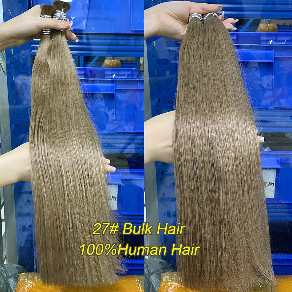 613 Striaght Human Hair No Weft 100% Virgin Bundles Highlight Original Bulk Extensions Russian Natural Unprocessed Blonde hair