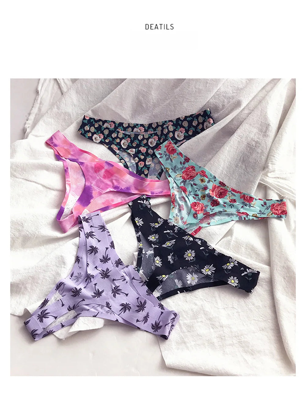 Poblador Sexy Women's Panties Seamless Underwear Comfortable Print G-string Thongs Intimate Female Lingerie Ladies Pantys Tanga