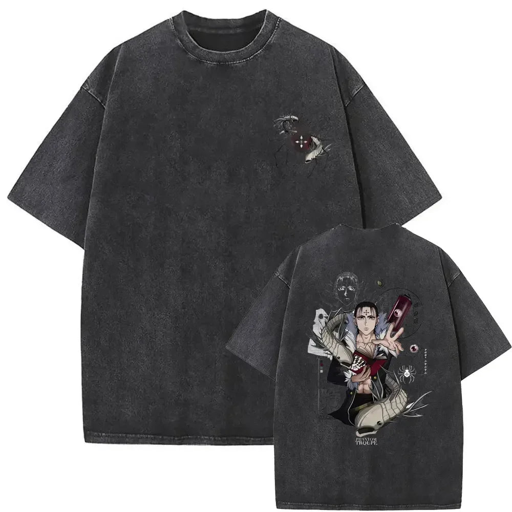 Washed Vintage Anime Hunter X Hunter T-shirt Killua Zoldyck Graphic T Shirt Men Women Clothing Casual Oversized Crewneck Tshirt