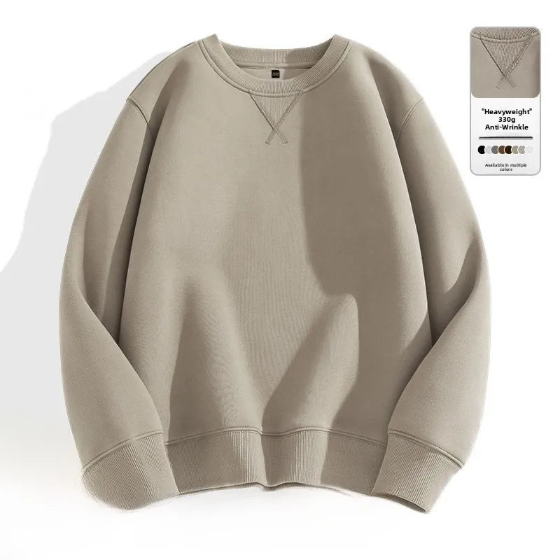Loose Fit  Color Hoodl Sweatirt Long Sve round Ne Men's Autumn Winter Heavyweight Comfortable Antibacterial Ba...