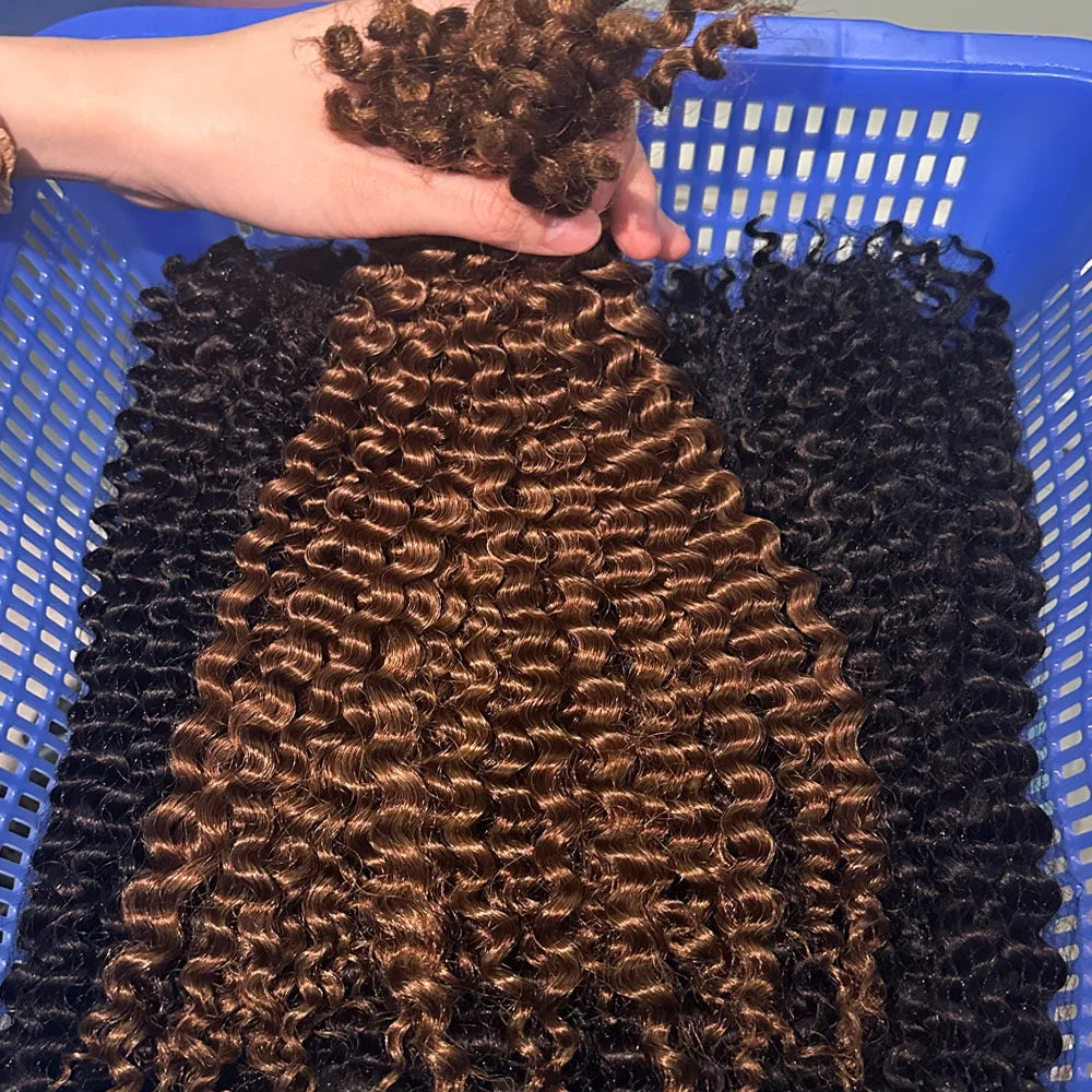 16 Inch 100G Afro Kinky Curly Bulk Human Hair For Braiding For Micro Twist 100% 4B No Weft Twists Human Hair Bundles Extensions