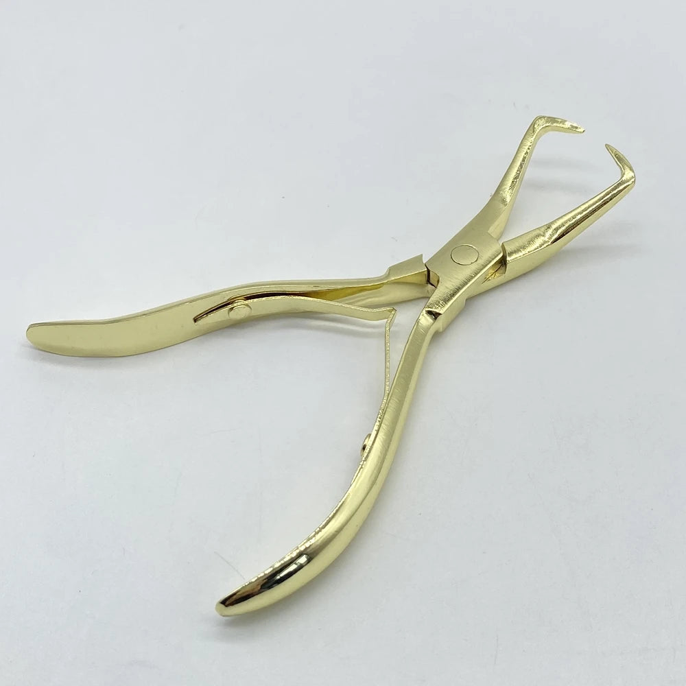 1 PC 5.5 inch Silver Stainless Steel Bent nose Clamp Hair Extension Plier with two hook Keratin Hair Extensions Removal Tools