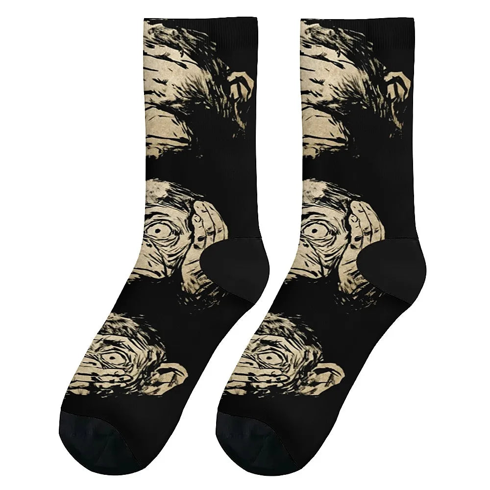 New and interesting men's socks, retro fun art gorilla, street hip-hop style, comfortable and breathable, outdoor leisure sports