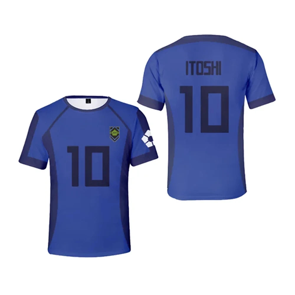 Anime Blue Lock Jersey 3D Print Nagi Soccer T-Shirts Men Women Short Sleeve Sports Tee Y2k Top Harajuku Cosplay Football t shirt