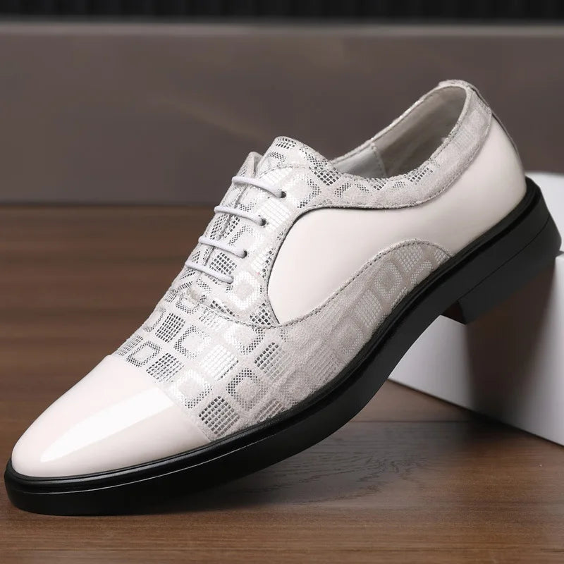 Patent Leather Men's Dress Shoes Slip on Mens Casual Oxford Shoe Brand Moccasin Glitter Male Footwear Pointed Toe Shoes for Men