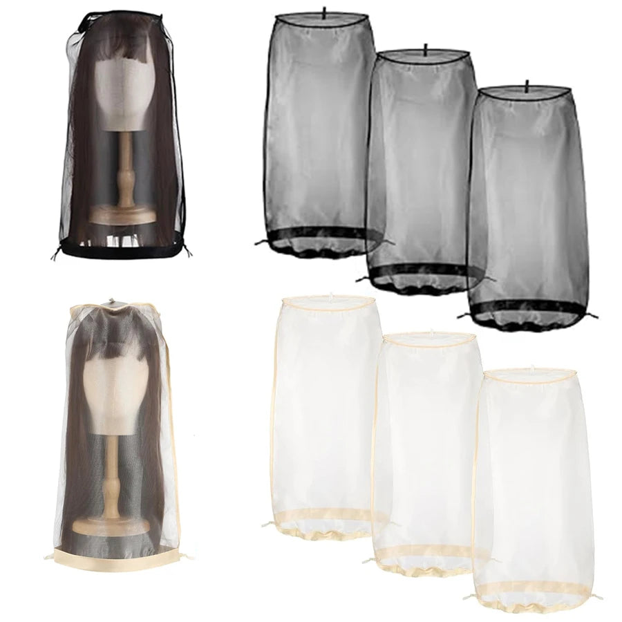 1/6 Pcs Wig Bags Adjustable Wig Storage for Multiple Wigs with Drawstring  Portable Wig Storage Bags