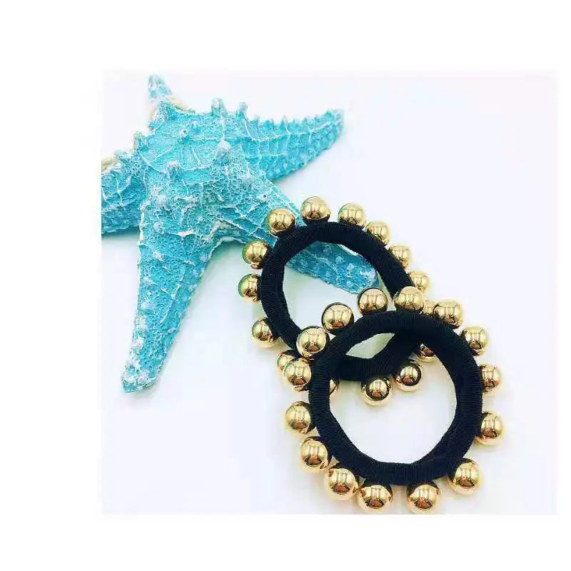 1PC Fashion Girl Elastic Hair Band Pearl Black Hair Rope Elegance Women Hair Accessories Rubber Band Ponytail Holder Tie Gum