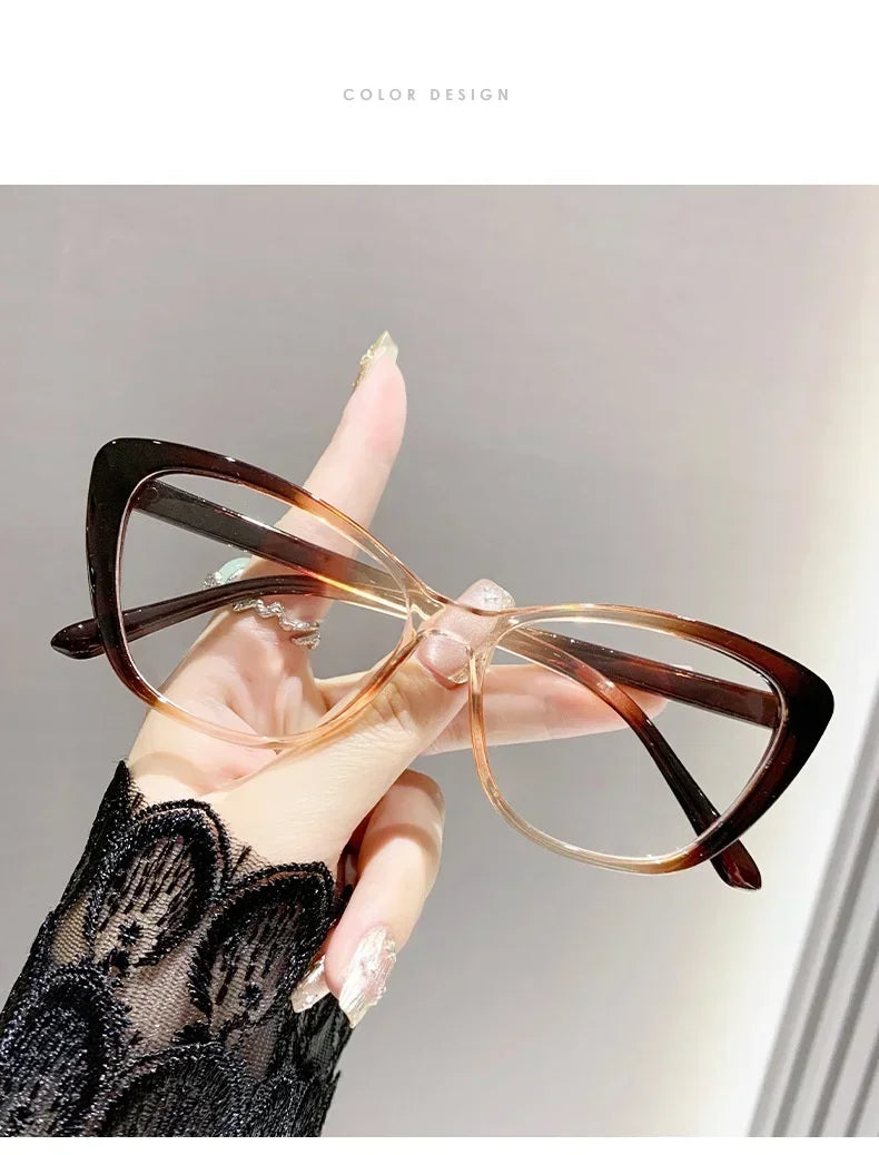Cat Eye Clear Lens Presbyopia Glasses Retro Gradient Butterfly Frame Reading Glasses Blue Light Blocking Eye Protection Eyewear