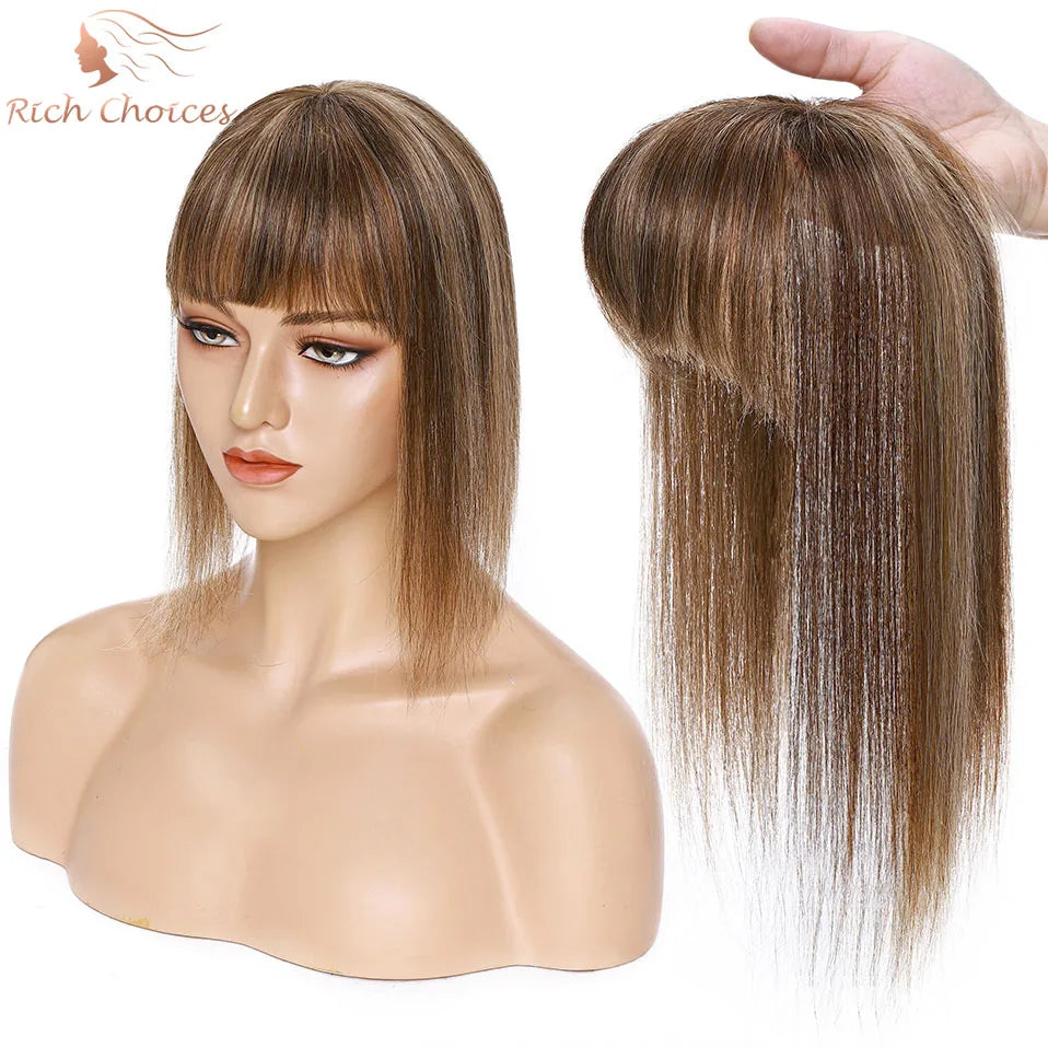 Rich Choices Women Topper 8.5x8.5cm Hair Toppers Natural Hair Clip In Wigs 100% Human Hair For Women Hairpiece