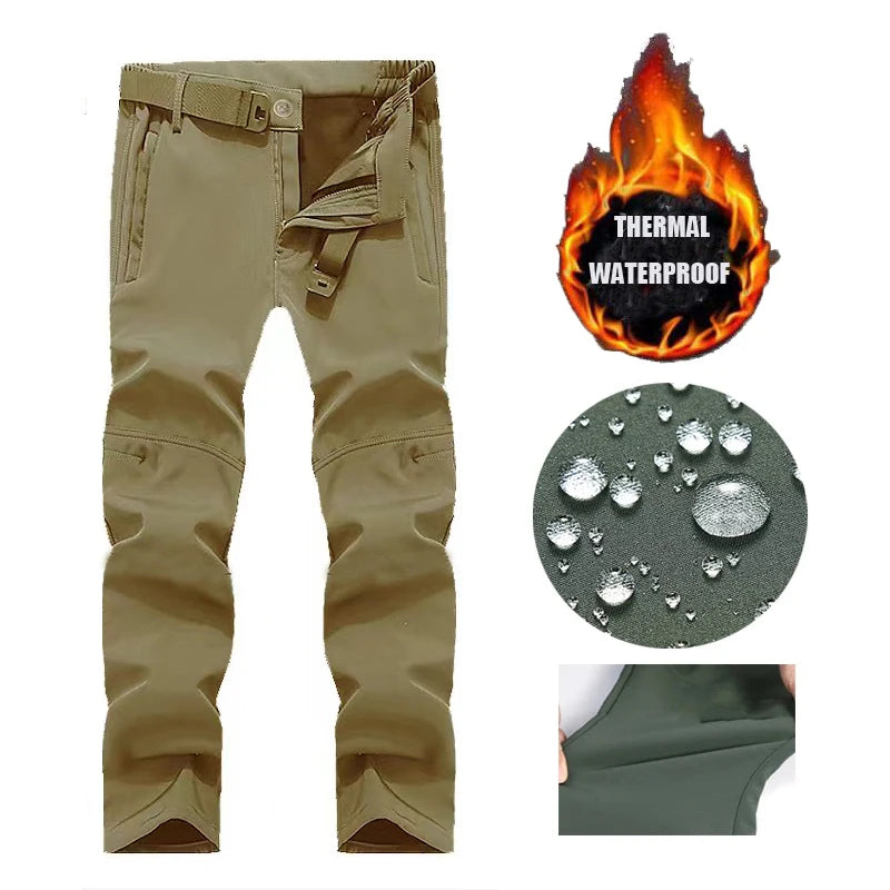 Men's Winter Autumn Warm Cargo Fleece Jackets Softshell Military Hoodie Windproof Outdoor Coats Hiking Camping Climbing Tactical