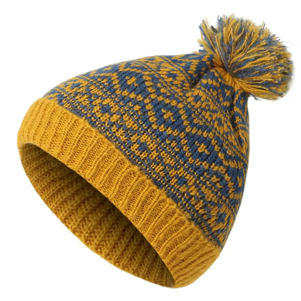 Ourdoor Winter Warm Mens Pom Pom Hat Knitted Beanie Cap Cable Bobble Hat Pom Wooly Cap