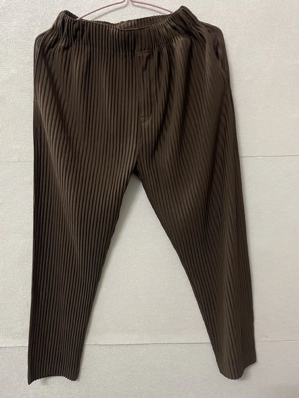 Pleats Pleated Commuter Pants Men's 2024 Autumn New Draped Elastic Trousers Casual Japanese Men Solid Color Nine Minute Pants
