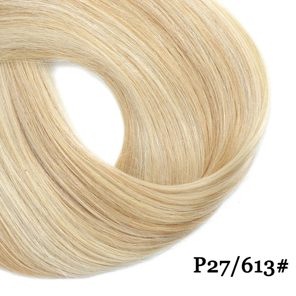 3/4 Human Hair Half Wig Machine Made Straight Long Hair 14-28inch Brazilian Remy Hair Half Head Wigs For Women Cover White Hair