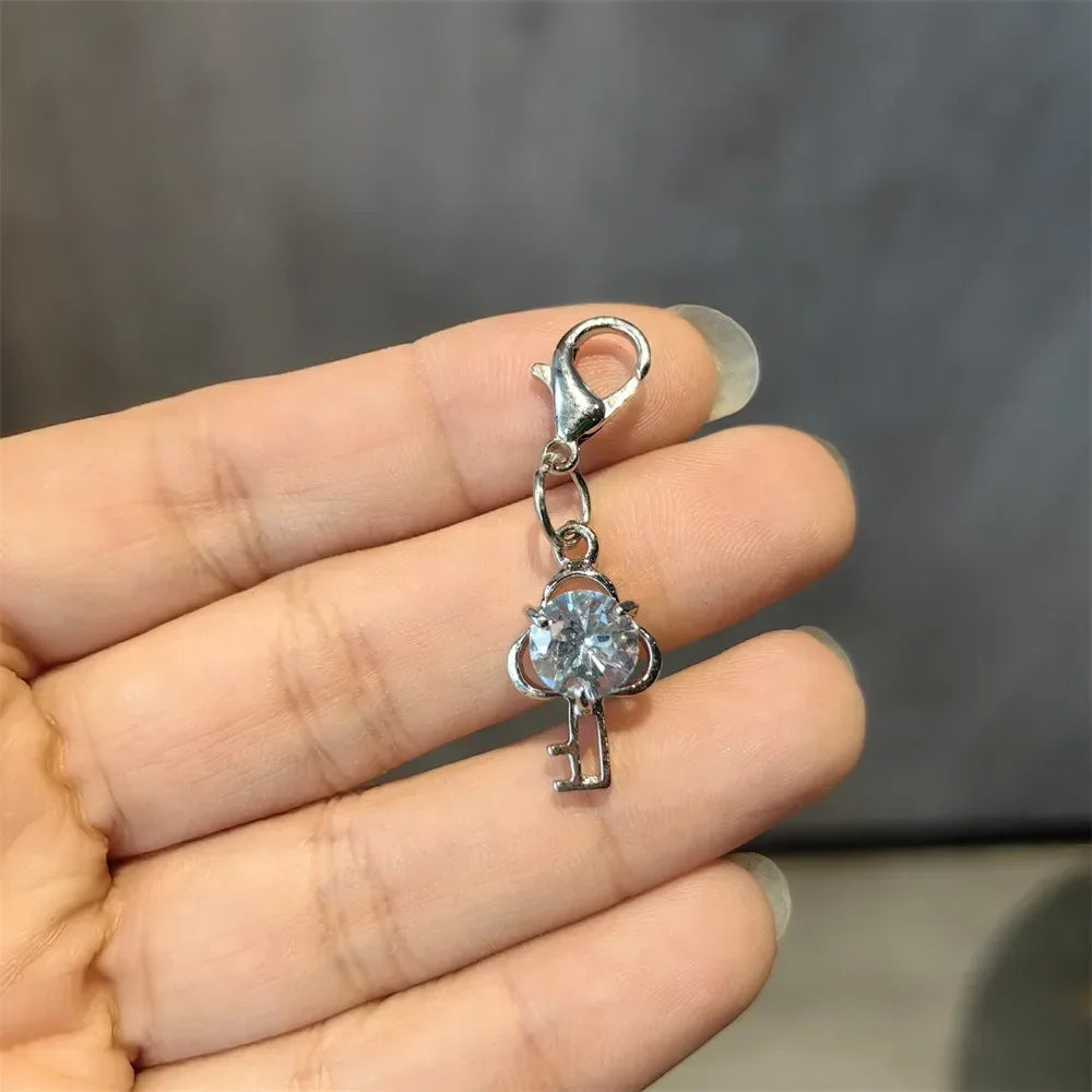 1PCS Fashion Silver Pearl Bow Pendant Gemstone Shoelaces Charms for Sneakers Shoe Decorations Buckle Girl Heart Shoe Charm
