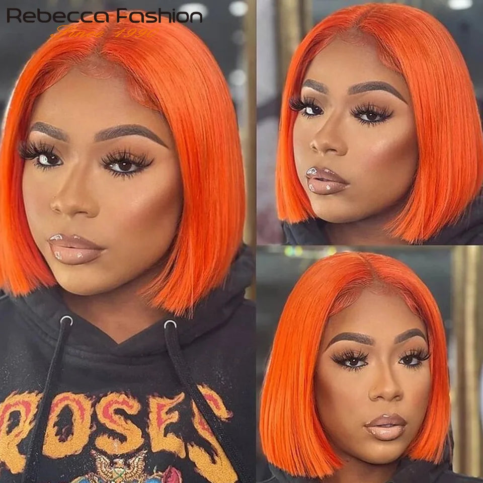 Straight Bob 100% Human Hair Lace Wig For Women Brazilian Remy Hair Middle Part Lace Easy Wear T Part Lace Wigs Clearance Sales