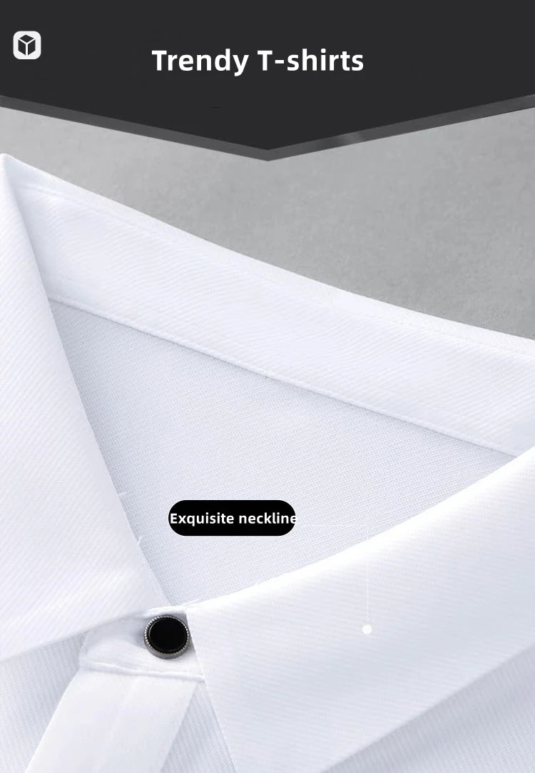 High end brand short sleeve polo shirt men's 2025 summer new trend embossed design casual ice silk breathable lapel Paul T-shirt