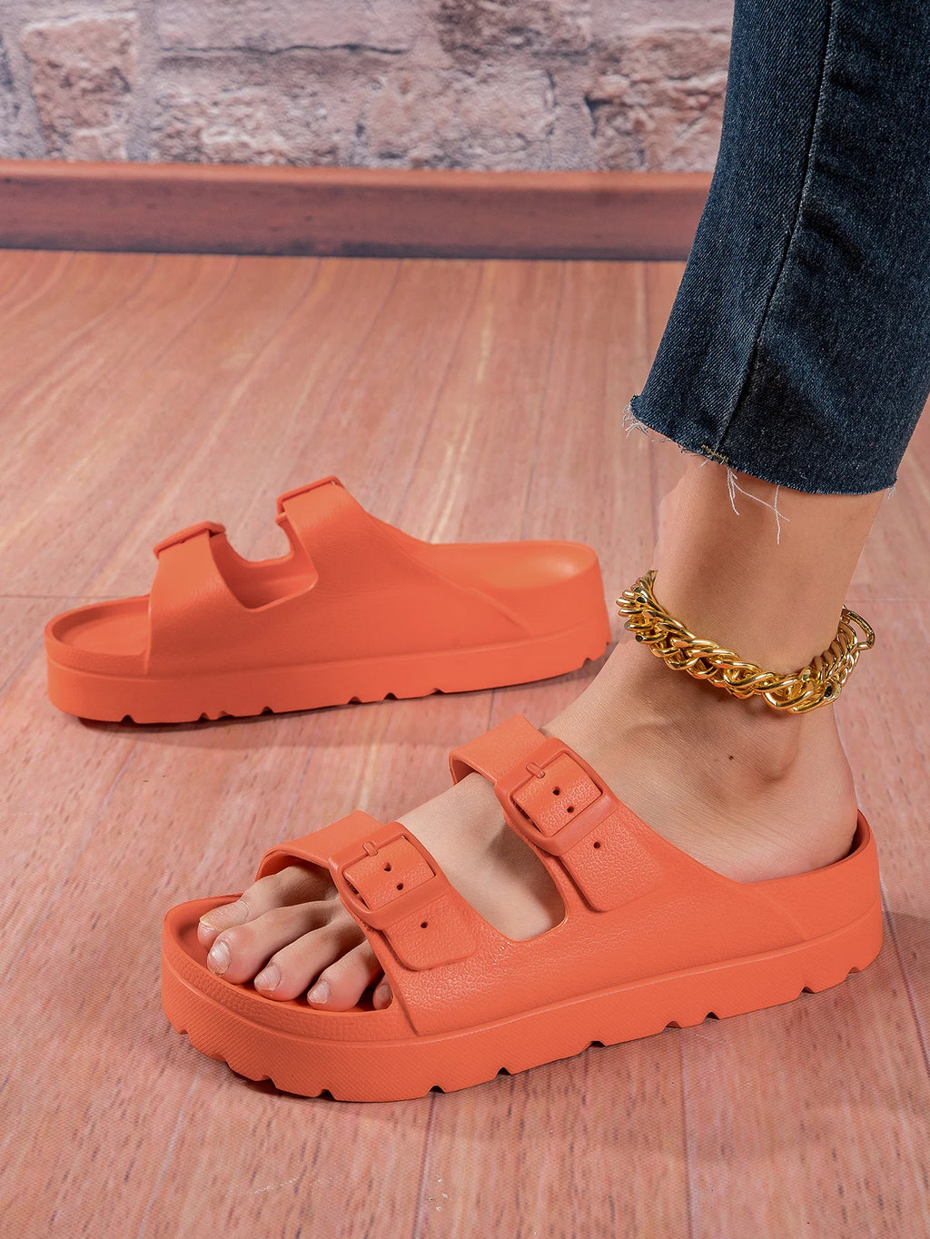 fashion Women Slippers Platform Beach Shoes Girl Outdoor Slides EVA flip flops For Home Shoes buckle Soft Thick Sole Sandals