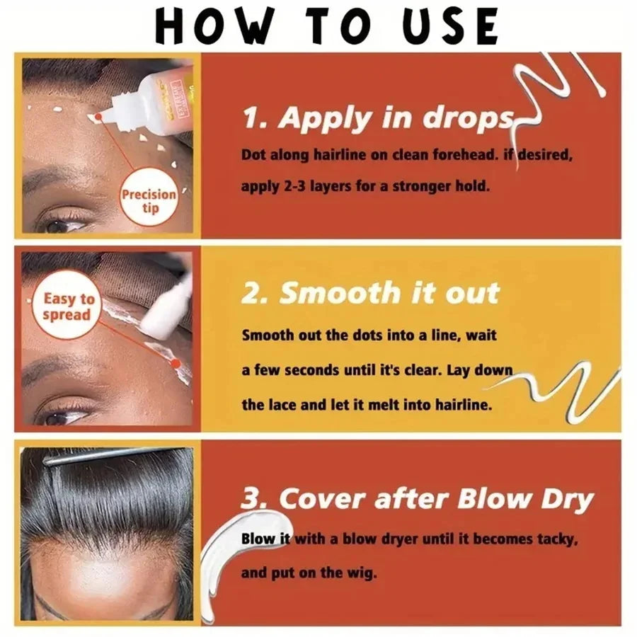 GOIPLE Waterproof Wig Glue Adhesive Extra Hold Melting Spray for Lace Front Hair Wax Stick Edge Control Gel Wig Installation Kit