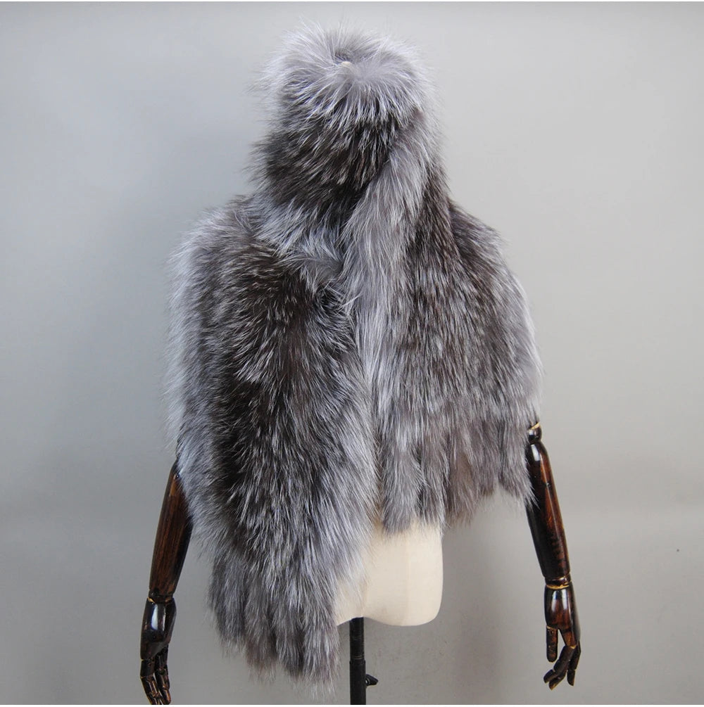 Hot Sale Genuine Fox Fur Shawl For Women Real Natural Fox Fur Female Capes And Wraps For Wedding Bride Winter Warm Outwear Scarf
