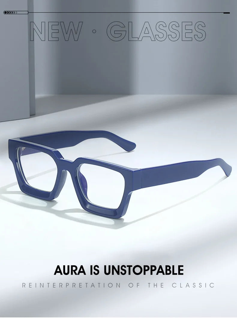 SHAUNA Retro Women Anti Blue Light Glasses Frame Fashion Men Square Optical Eyewear