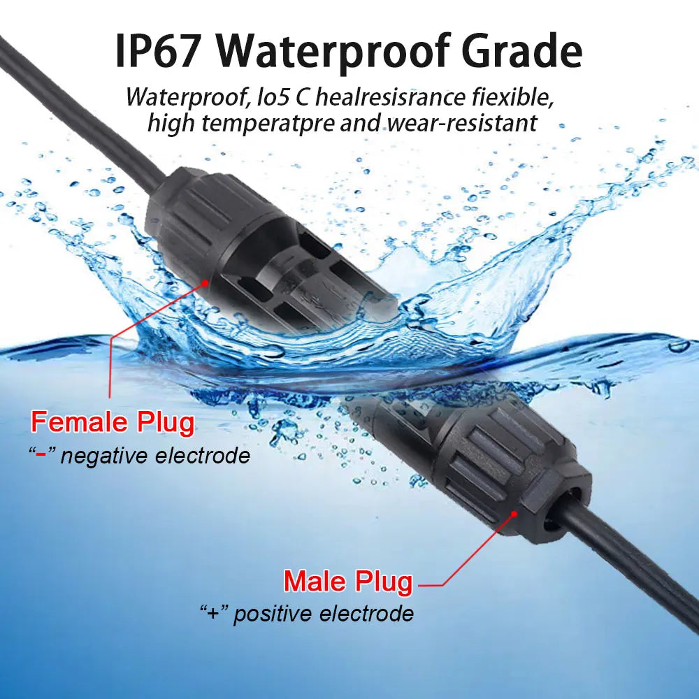 1/2/3M Solar Connector to XT60I- F Adapter 12AWG CableConnect Solar Panel Charge Cable for Solar Generator Portable Power Statio