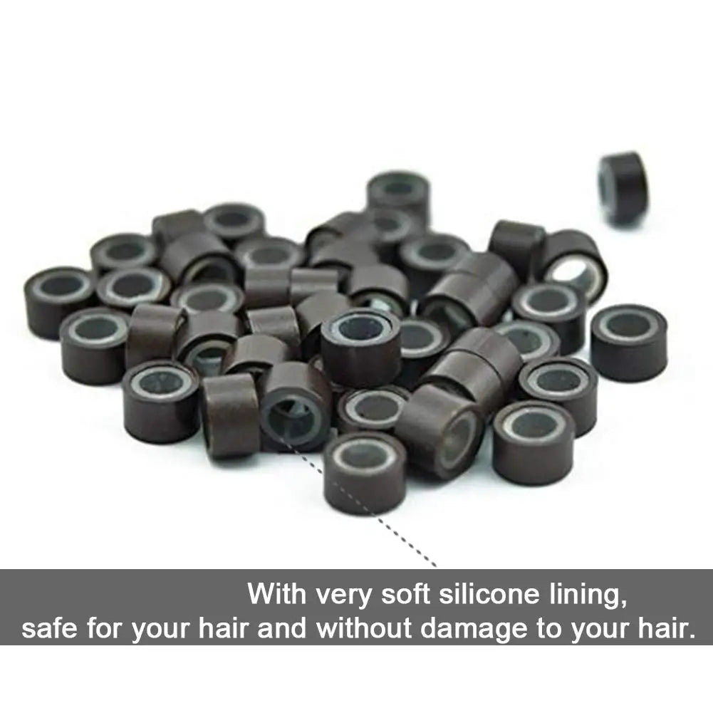 300pcs Woman Hair Decoration The Ring Hair Extensions Tools Micro Link Rings Silicone Link Ring Dreadlock Ring Hair Cuffs Silico